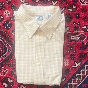 L.L. Bean Men's Light Yellow Checkered Shirt